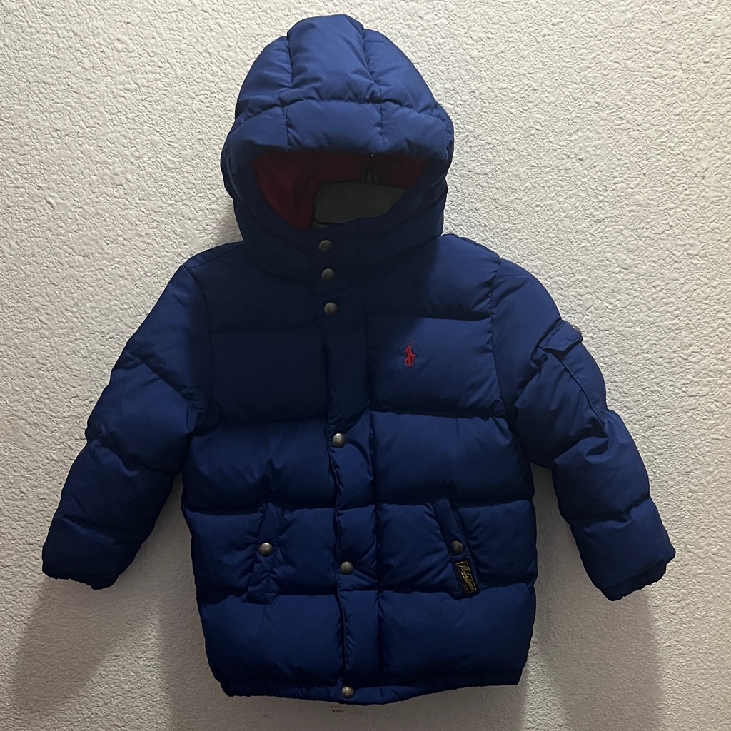 Polo By Ralph Lauren Kids Blue Hooded Puffer Jacket